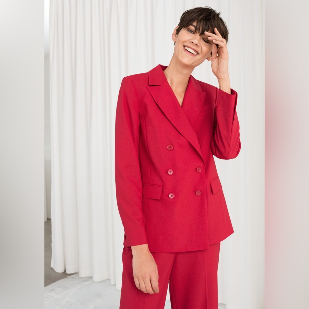 & Other Stories Double Breasted Suit Jacket
